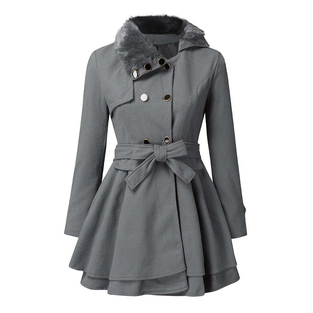 Yena | Trench-Coat Chic à Fourrure