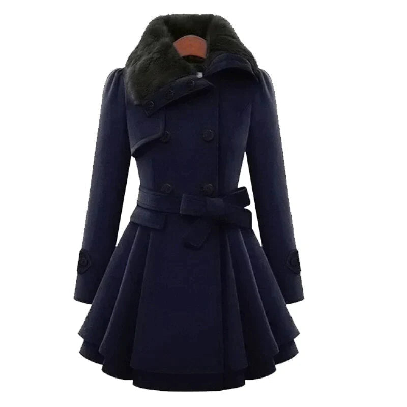 Yena | Trench-Coat Chic à Fourrure