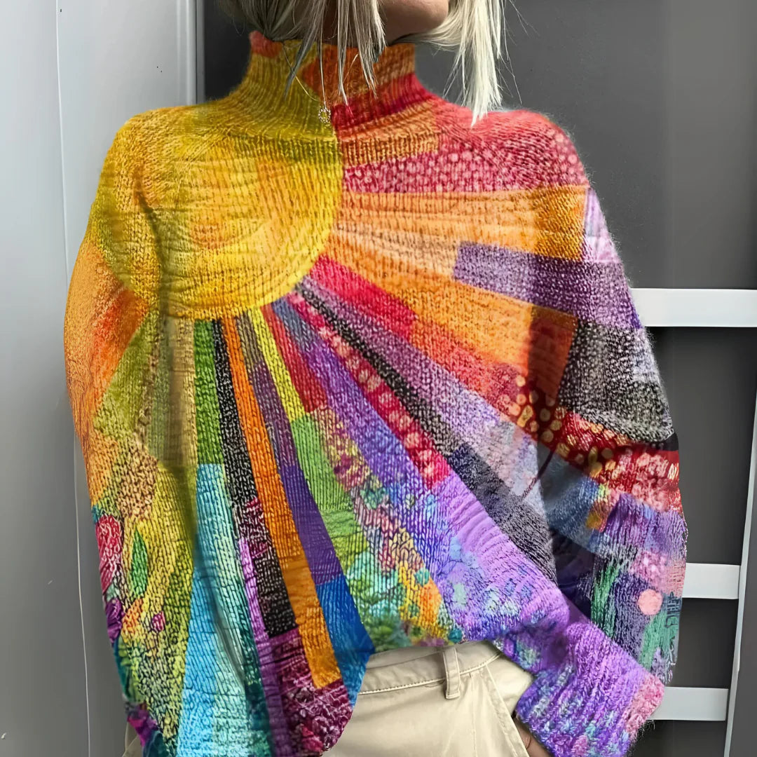 Ada - Pull à Col Roulé Coloré